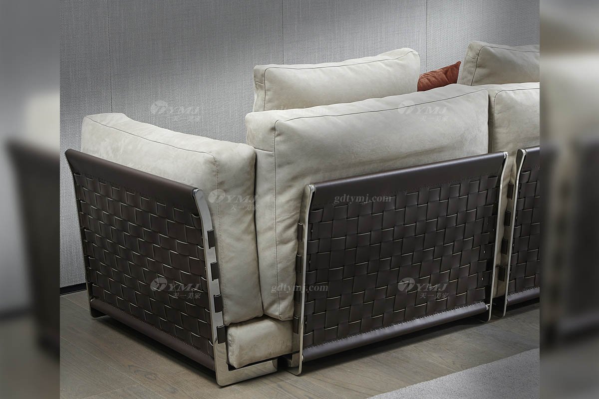 現代輕奢家具高端別墅家具時尚簡約客廳布藝軟包四人位沙發SF-12四人位沙發場景1