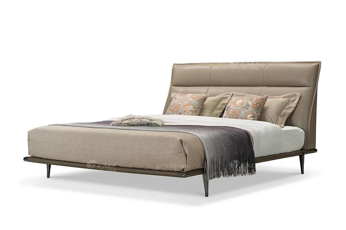 現代輕奢家具時尚別墅豪宅家具品牌高端臥室皮藝軟包大床雙人床