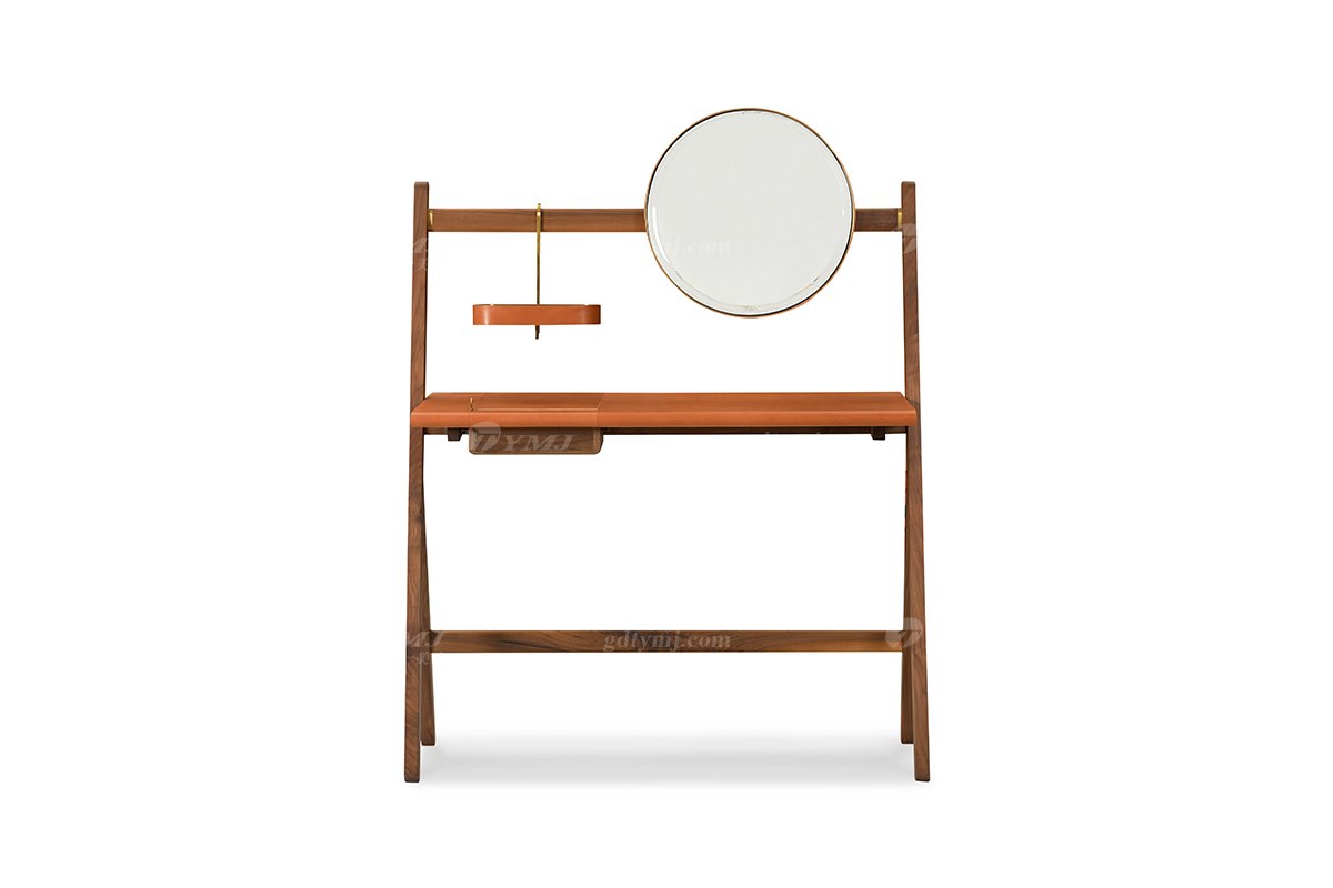 現代高端別墅家具品牌時尚輕奢臥室北美黑胡桃創意妝臺