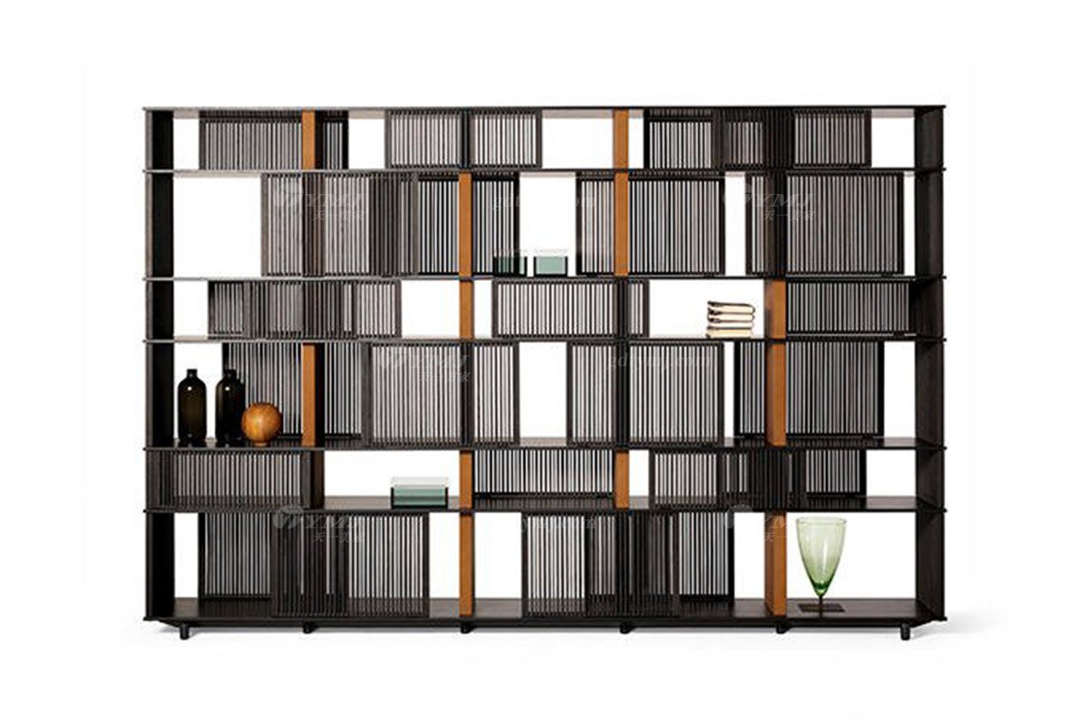 現代輕奢家具品牌別墅家具時尚進口白蠟實木書柜展示柜