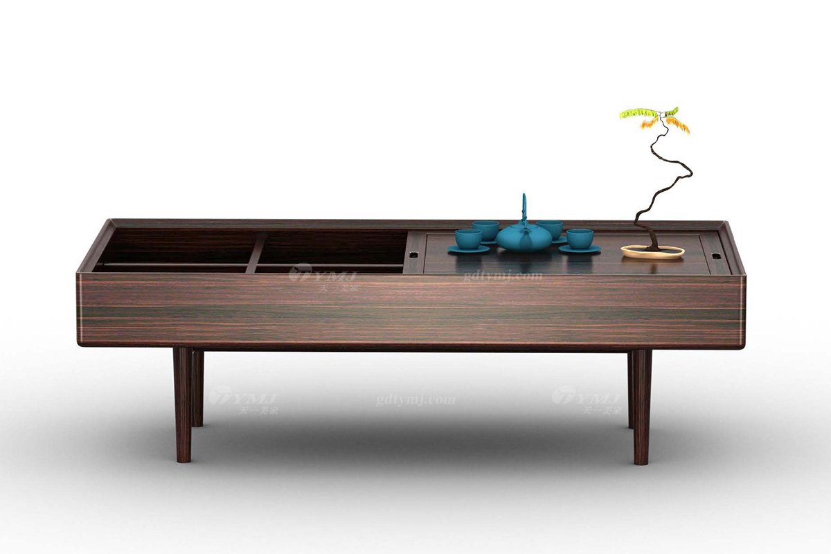 新中式家具風(fēng)格品牌別墅會所家具高端大氣進口烏金木實木茶幾