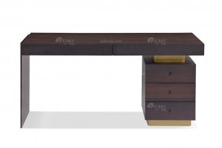 意式極簡風格高端別墅豪宅家具品牌現代輕奢書房大氣時尚煙熏色+星空耀影+意大利金五金書桌