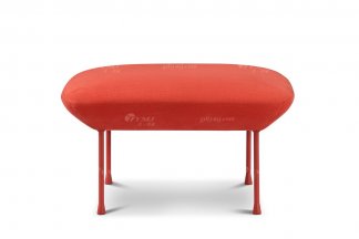 現代輕奢高端別墅家具意式極簡風格客廳時尚橙紅色創(chuàng)意布藝腳凳坐凳