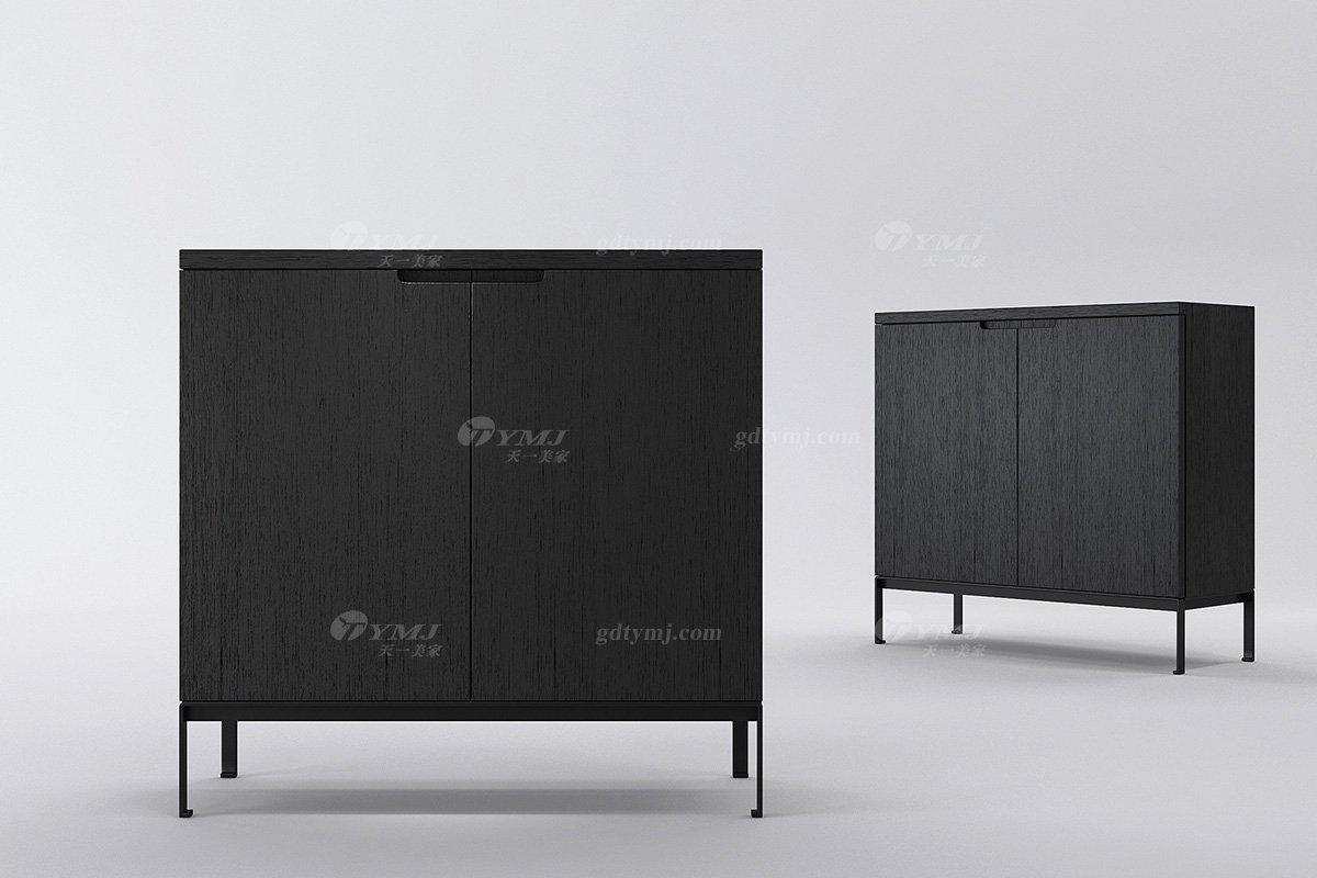 現(xiàn)代輕奢時尚高端別墅家具意式極簡風(fēng)格客廳實(shí)木黑橡色邊柜餐邊柜LH1522邊柜組合