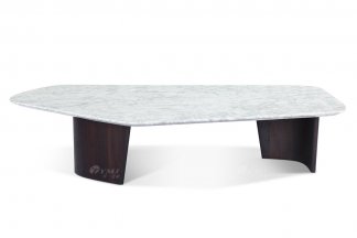 意式極簡風格高端別墅家具現代輕奢時尚客廳煙熏色+大理石異形邊幾