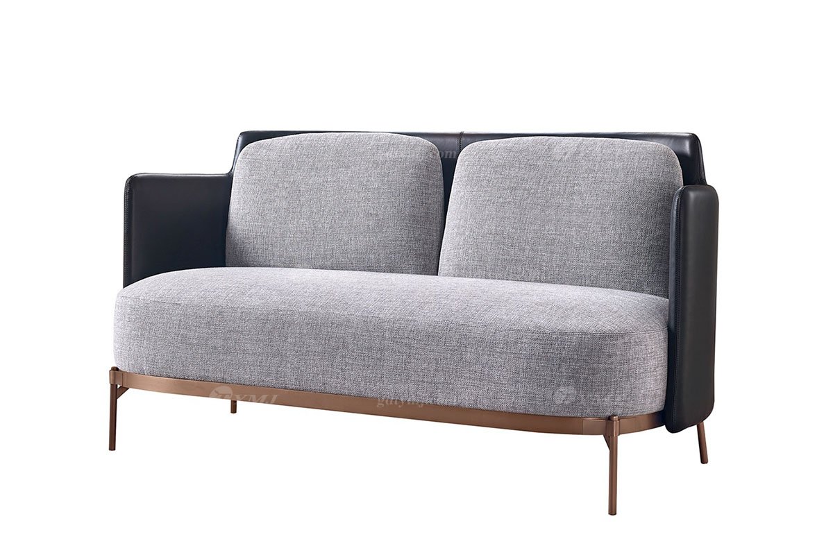 意式極簡風(fēng)格高端別墅家具現(xiàn)代輕奢時尚客廳皮布藝二位沙發(fā)LS1710-26二位沙發(fā)1