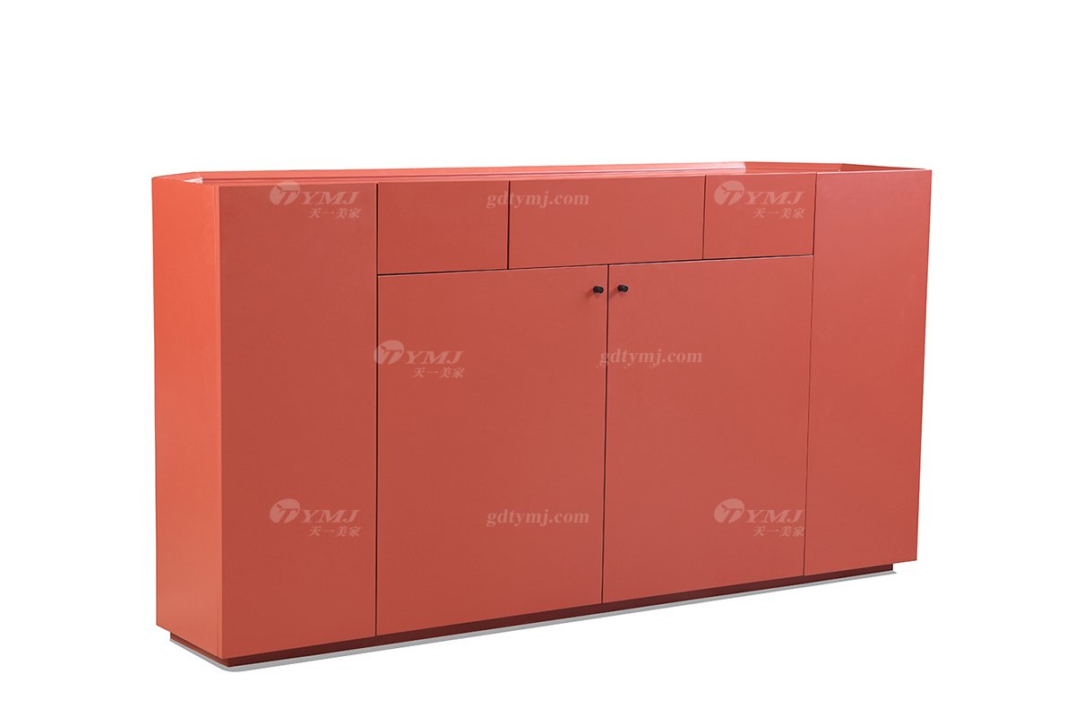 意式極簡風格高端別墅會所家具品牌現代輕奢餐廳紅烤漆餐邊柜DH1605餐邊柜