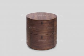 意式極簡風格高端別墅會所家具品牌現代簡約時尚臥室黑胡桃實木床頭柜