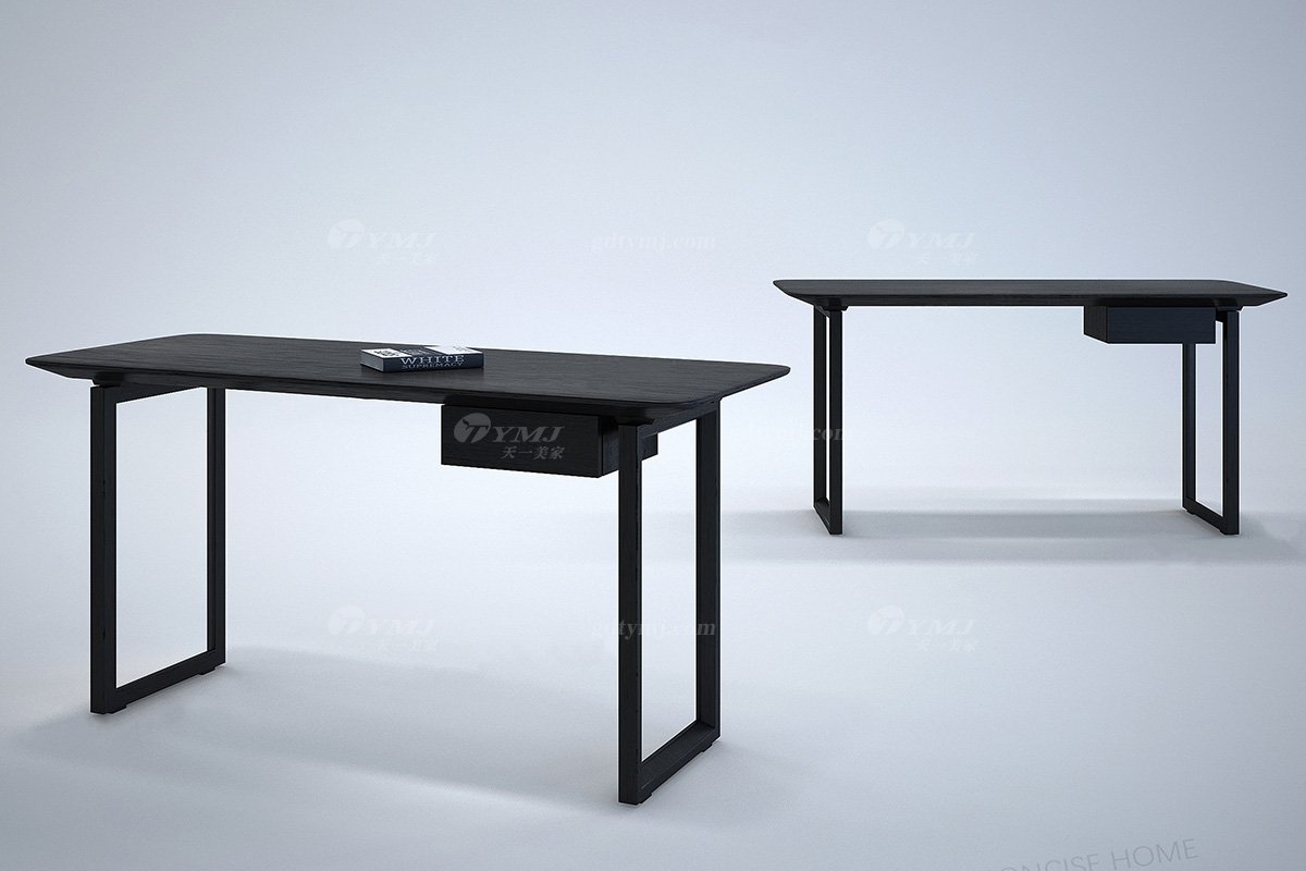 意式極簡風格高端別墅會所家具品牌現代簡約時尚書房家具實木書桌SD1501書桌組合