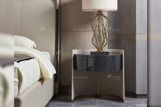 高端別墅豪宅家具星級酒店家具品牌后現代輕奢風格臥室時尚床頭柜