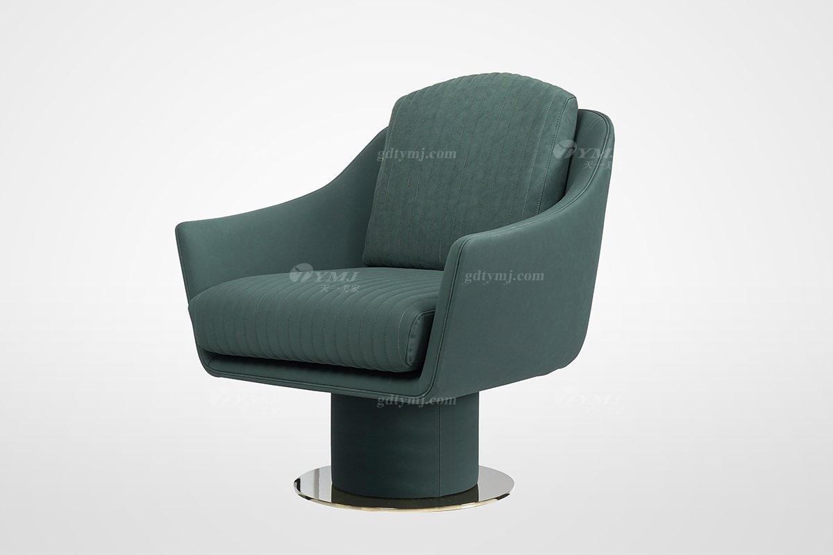 簡(jiǎn)美輕奢風(fēng)格家具高端別墅會(huì)所家具品牌舒適綠色皮布藝休閑椅