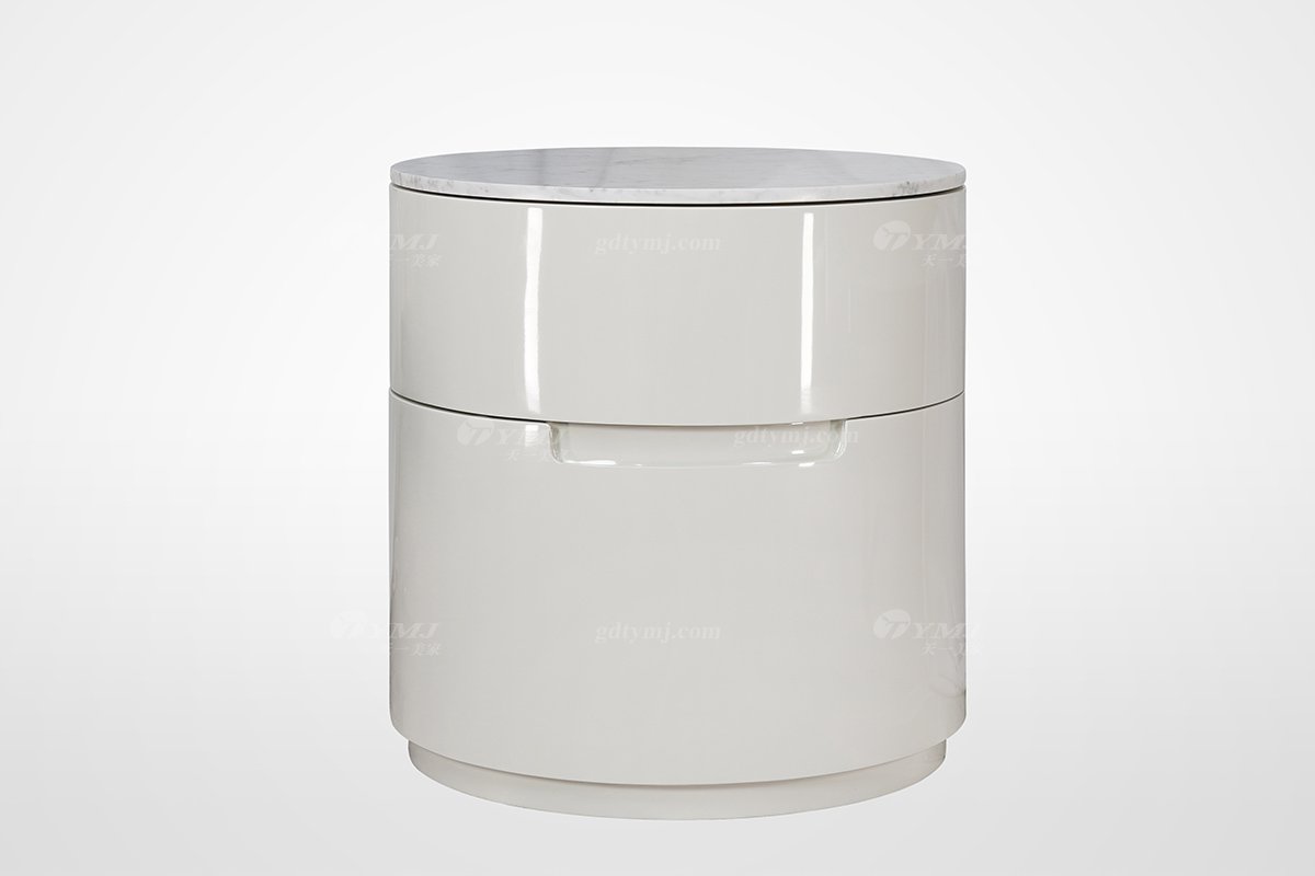 高端簡(jiǎn)美輕奢風(fēng)格家具別墅豪宅家具品牌時(shí)尚臥室白色床頭柜