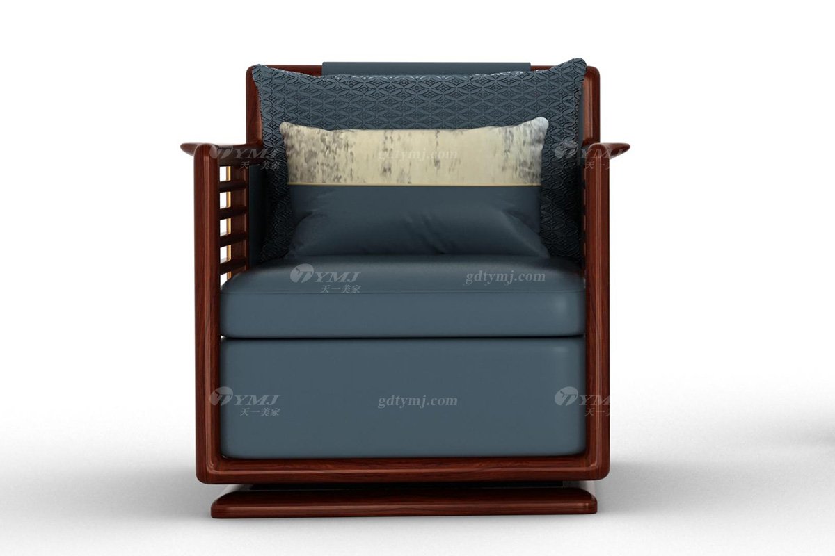 時尚新中式辦公家具風(fēng)格品牌家具簡約大氣高端進口實木刺猬紫檀休閑椅