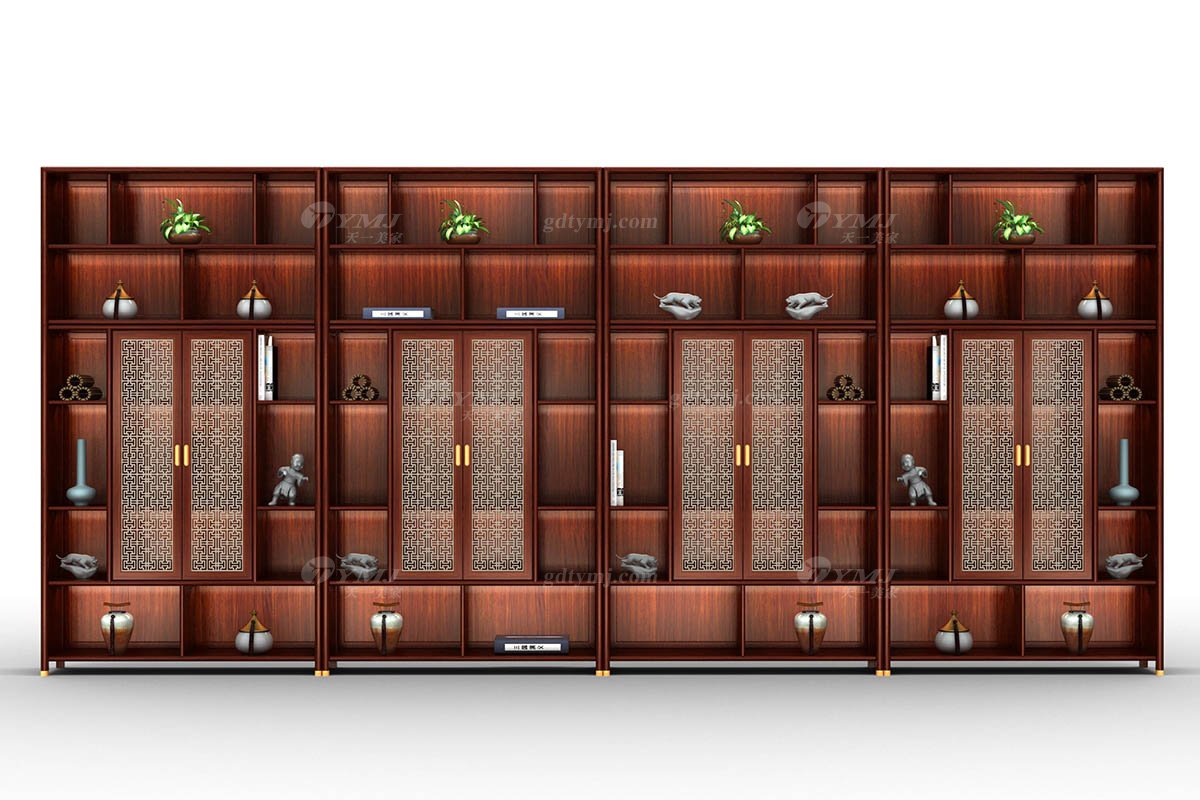 時尚新中式辦公家具風(fēng)格品牌家具高端簡約大氣實(shí)木刺猬紫檀書柜文件柜