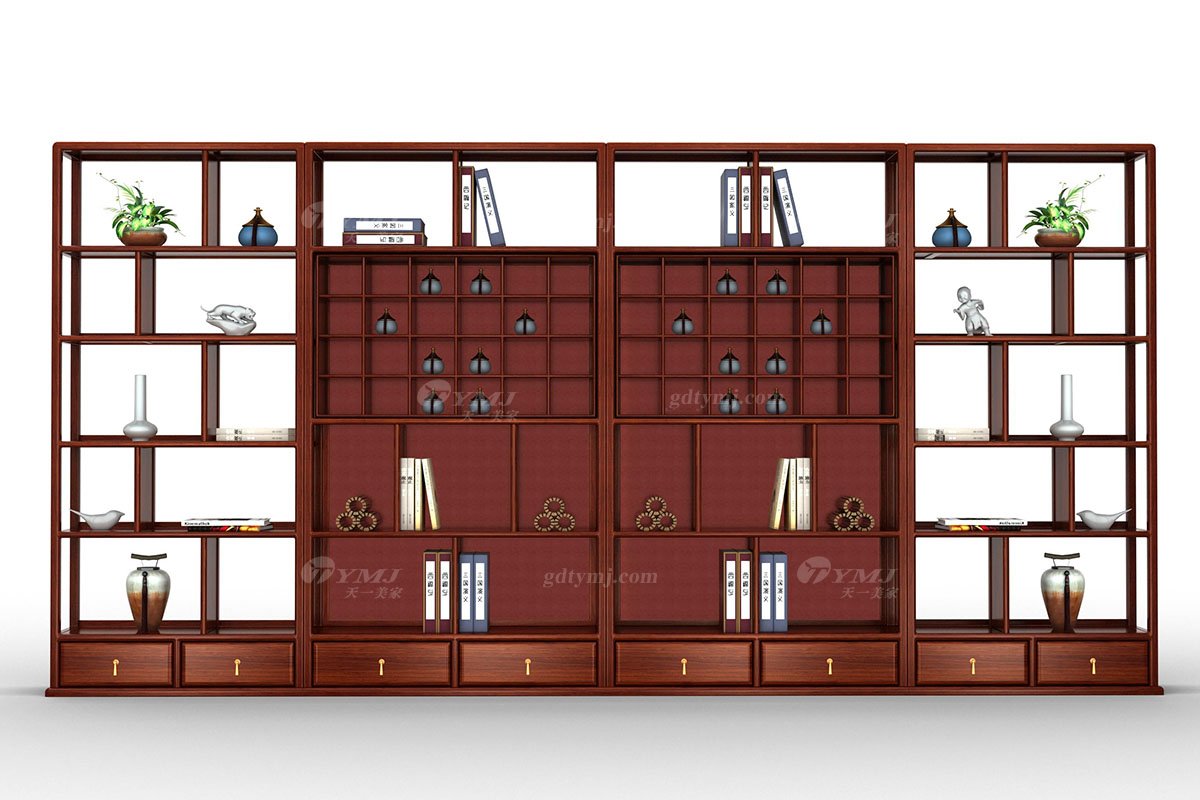 新中式辦公家具風(fēng)格高端品牌家具簡約時(shí)尚大氣實(shí)木刺猬紫檀博古架