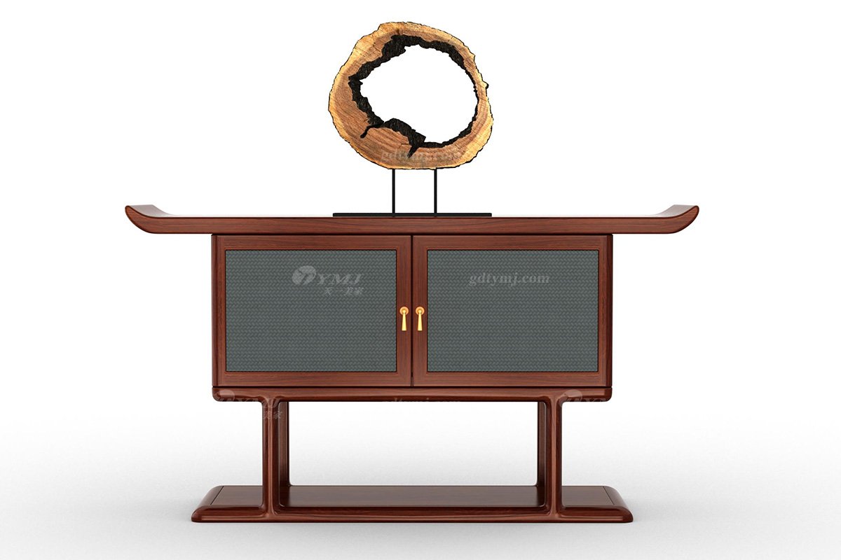 新中式辦公家具風(fēng)格高端品牌家具簡約時尚大氣實(shí)木安哥拉紫檀玄關(guān)柜