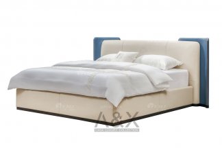 輕奢后現代風格家具高檔會所別墅家具品牌時尚大氣皮藝雙人床大床