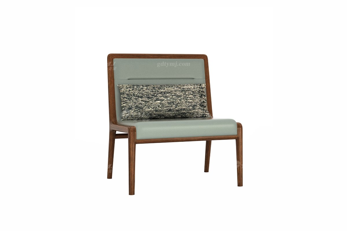 新中式高端別墅家具品牌簡約風格客廳時尚綠色生態皮寬椅休閑椅