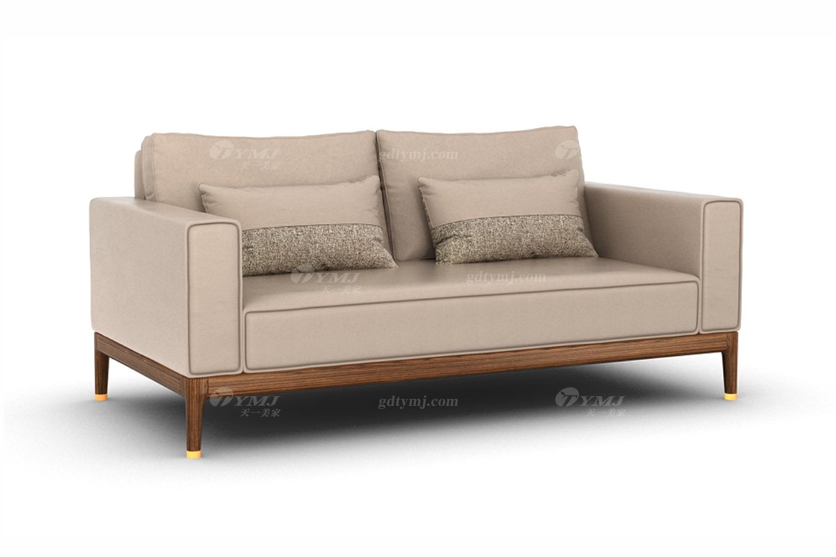 新中式家具風格高端別墅家具品牌簡約風格客廳極簡生態(tài)皮二位沙發(fā)