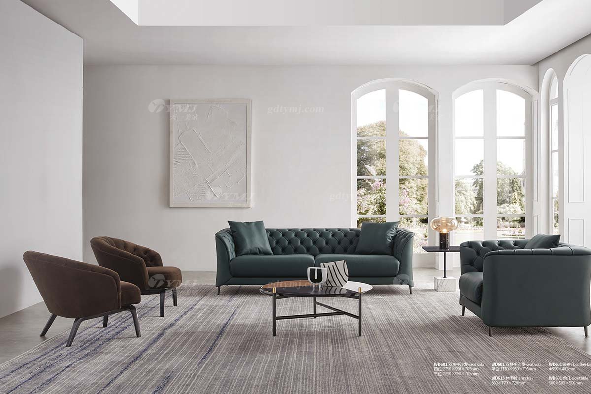 極簡風格家具高端別墅會所大宅時尚創意褐色布藝休閑椅WD615休閑椅