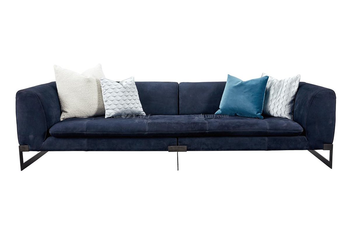 極簡風(fēng)格家具高端別墅會(huì)所大宅簡約實(shí)木磨砂皮四位沙發(fā)