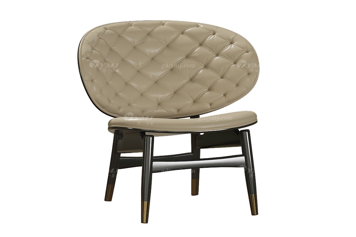 極簡風格家具高端別墅會所大宅時尚簡約不銹鋼腳+納帕皮創(chuàng)意休閑椅