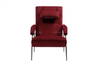 意式極簡風格家具高端別墅會所大宅舒適時尚簡約紅色休閑椅