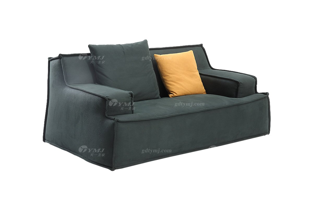 意式極簡風格家具高端別墅會所大宅時尚簡約實木布藝二位沙發F9321二位沙發