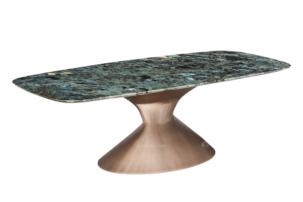時(shí)尚高端意式極簡(jiǎn)家具別墅家用豪宅奢華天然藍(lán)翡翠奢石長(zhǎng)餐臺(tái)