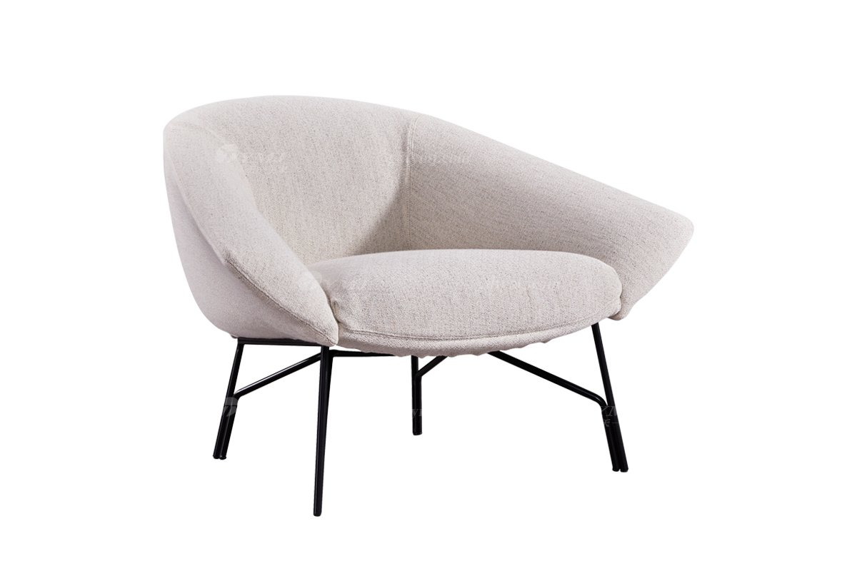 時尚高端現(xiàn)代極簡家具別墅大宅舒適創(chuàng)意白色布藝休閑椅