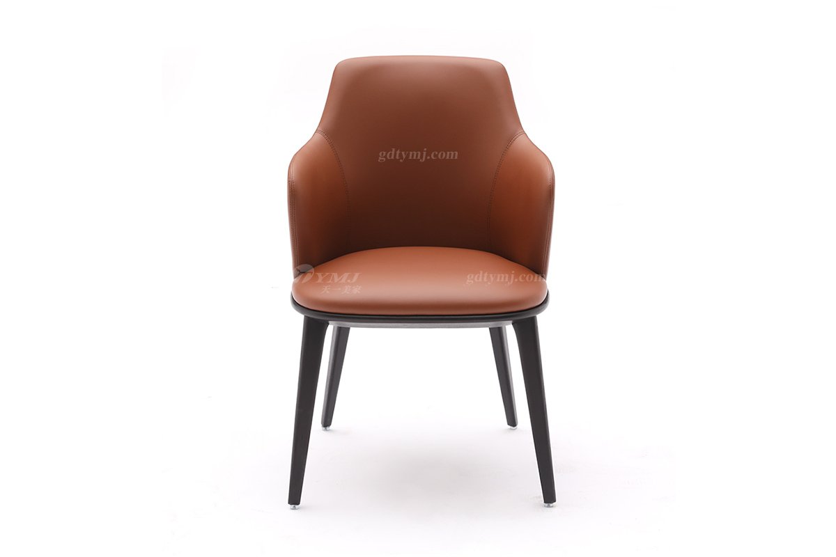  現代簡約家具高端別墅會所家用時尚實木布藝餐椅