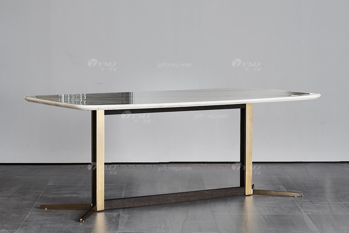  現代簡約家具高端別墅會所家用時尚天然大理石長餐臺2028-1