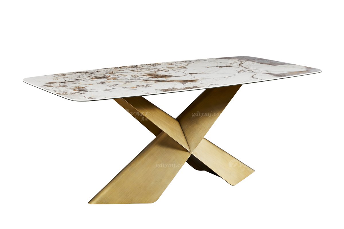  現代簡約家具高端別墅會所家用時尚潘多拉巖板長餐臺