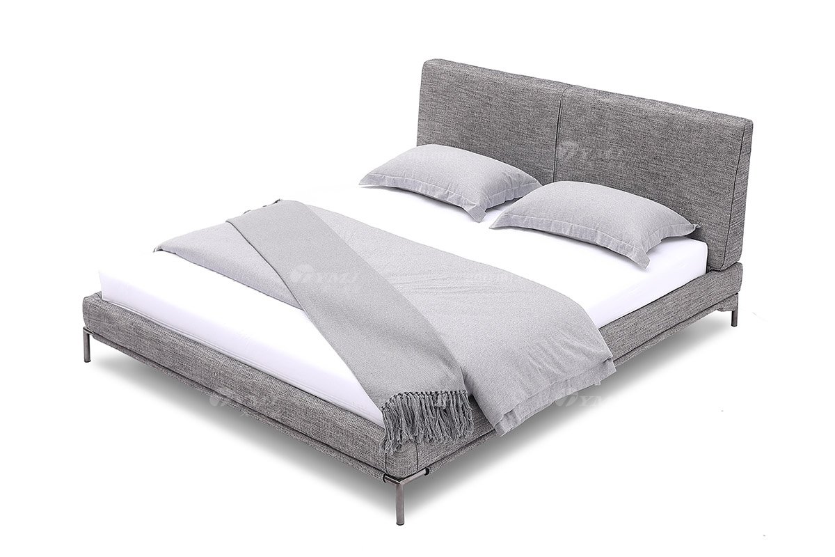  現代簡約家具高端別墅會所家用時尚舒適極簡灰色布藝大床婚床雙人床A2271A-1