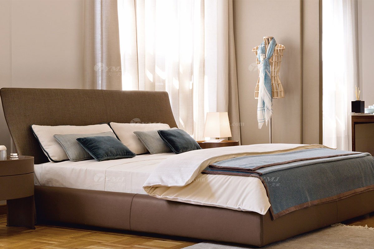  現代簡約家具高端別墅會所家用時尚舒適皮藝大床婚床雙人床A2513場景