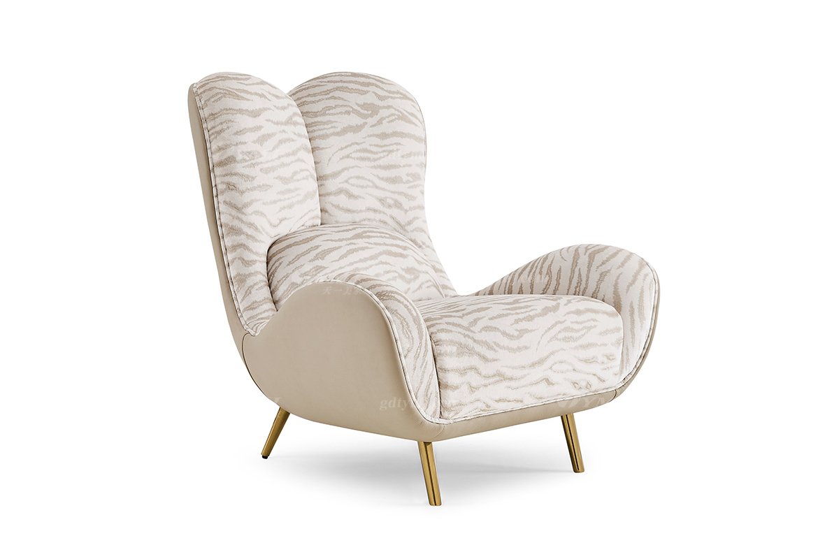 意式輕奢家具高端別墅會所大宅家用高級皮布結合休閑椅FB123SF14A1