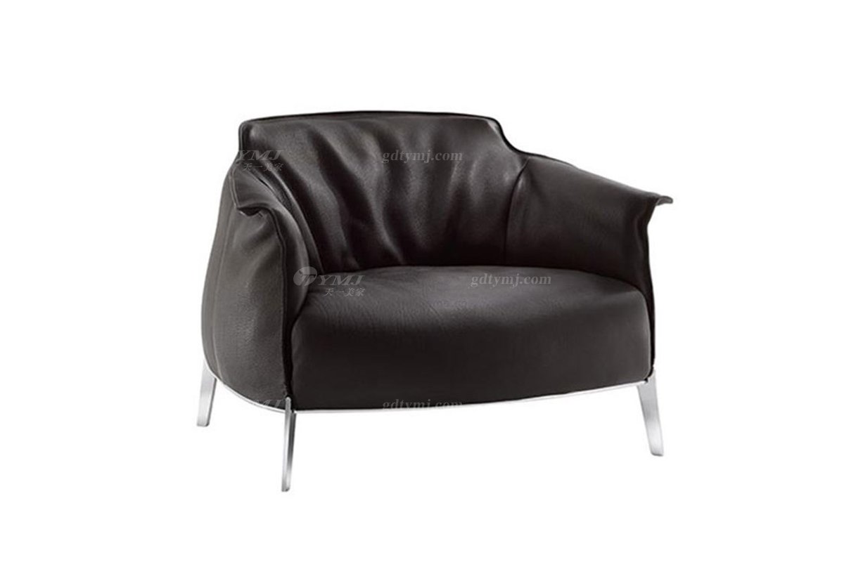 意式輕奢風格家具高端別墅會所家具雅奢皮藝休閑椅