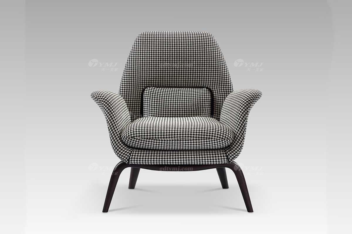 意式雅奢風格家具高端別墅會所家具簡約灰色布藝休閑椅