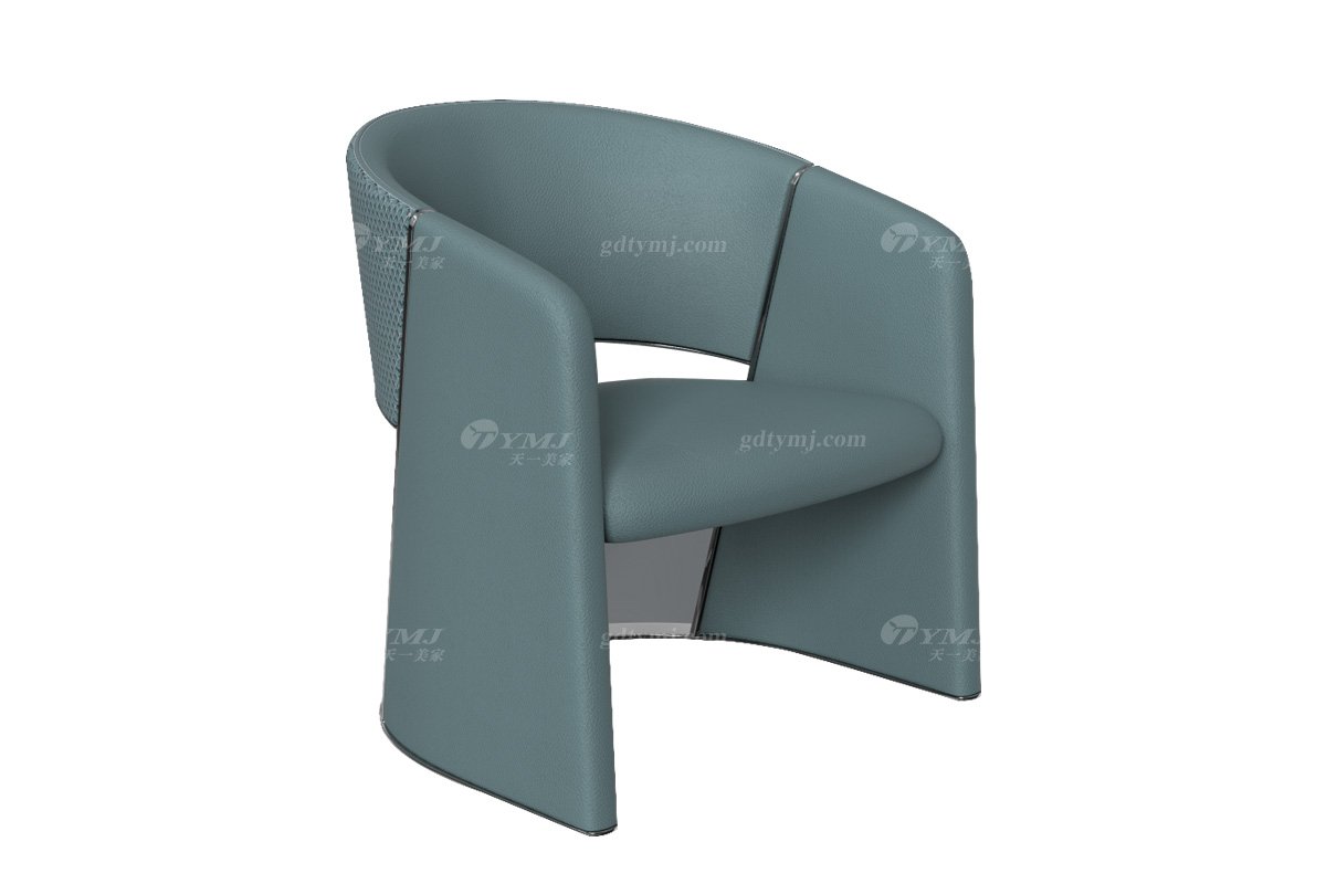 意式雅奢風格家具高端別墅會所家具簡約時尚綠色真皮休閑椅