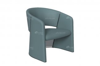 意式雅奢風格家具高端別墅會所家具簡約時尚綠色真皮休閑椅