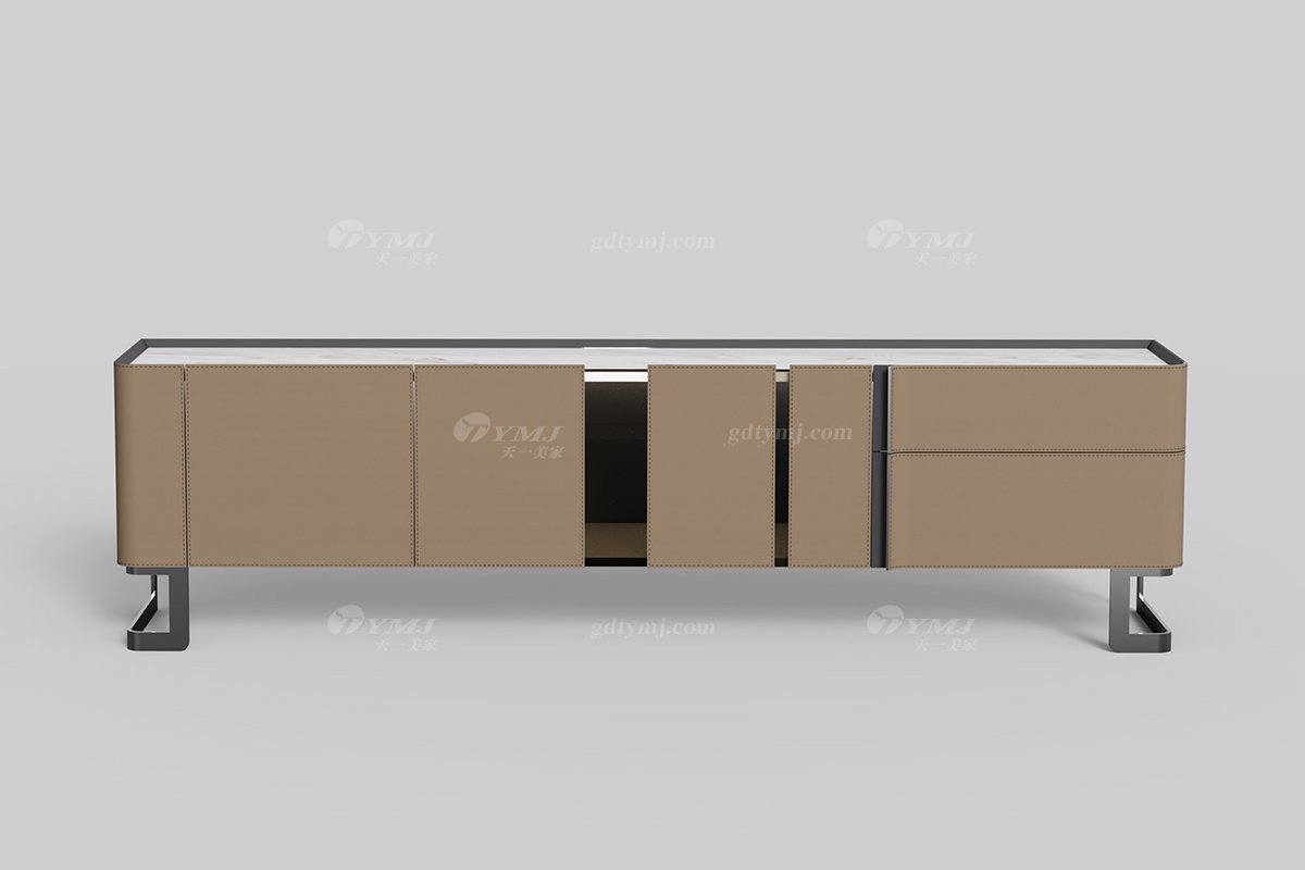 意式雅奢風格家具高端別墅會所家具簡約實木+五金底電視柜LH2207電視柜