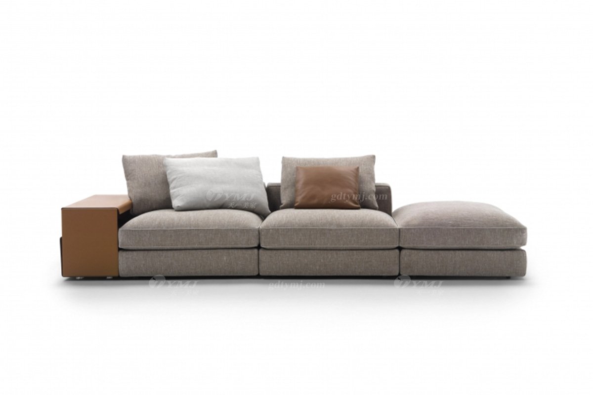 意式雅奢風格家具高端別墅會所家具簡約舒適家用布藝三位沙發