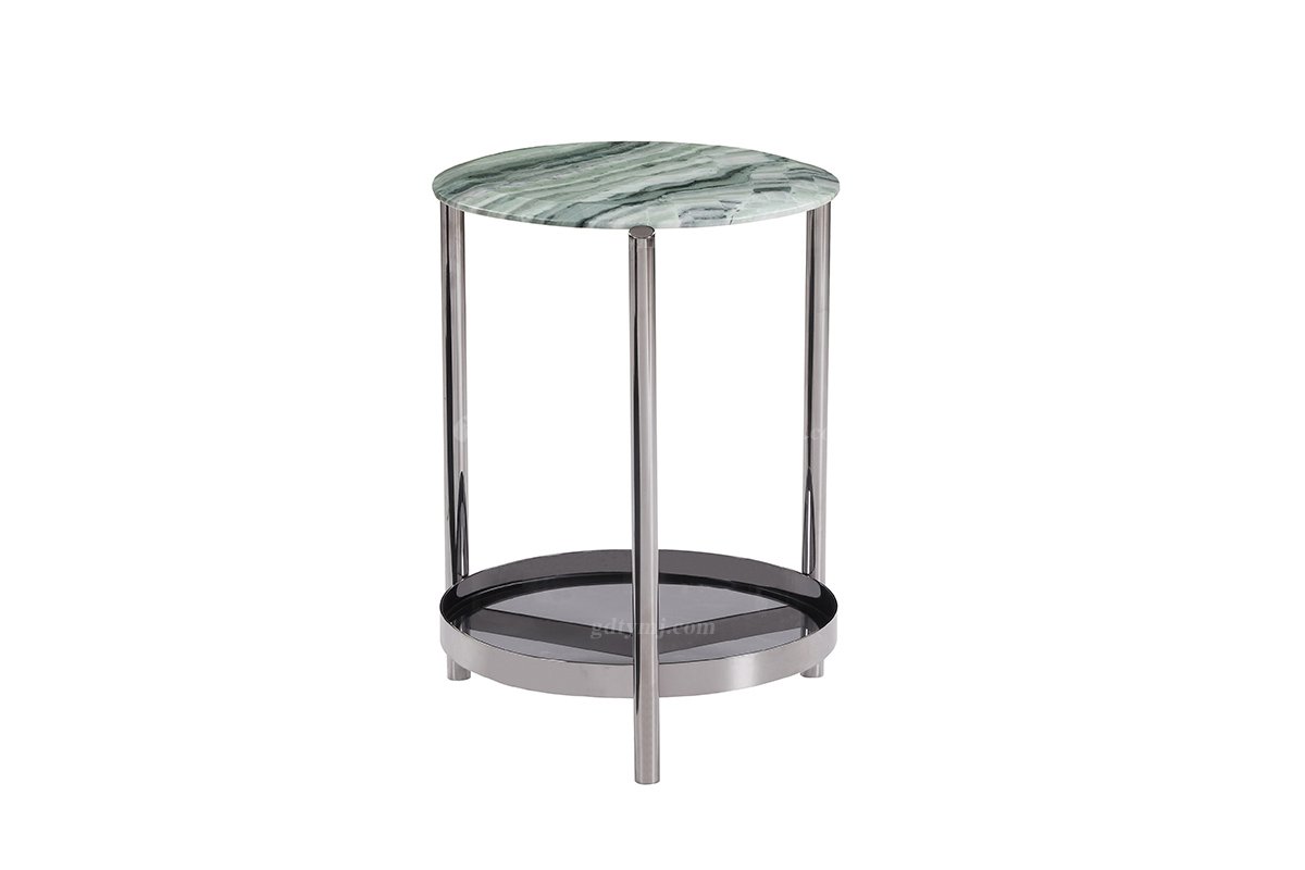  意式雅奢風格家具高端別墅會所家具簡約天然大理石圓角幾