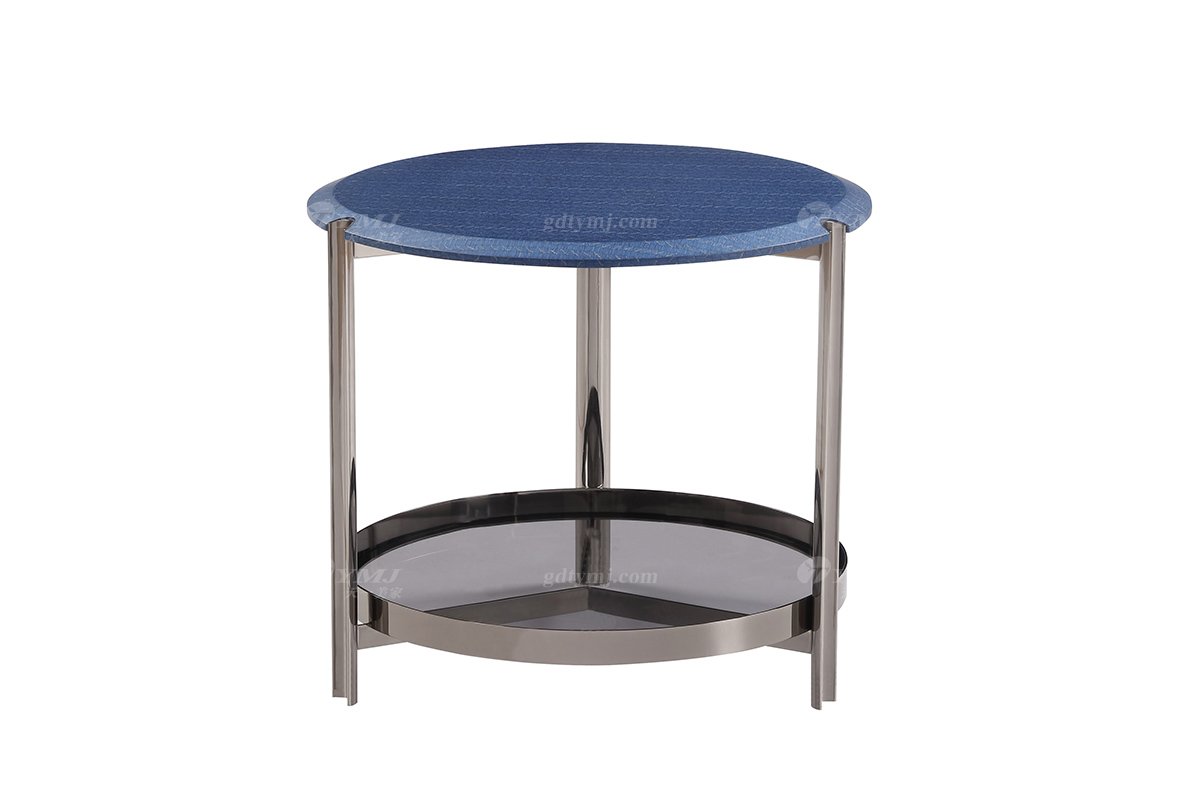  意式雅奢風格家具高端別墅會所家具簡約實木+不銹鋼小茶幾