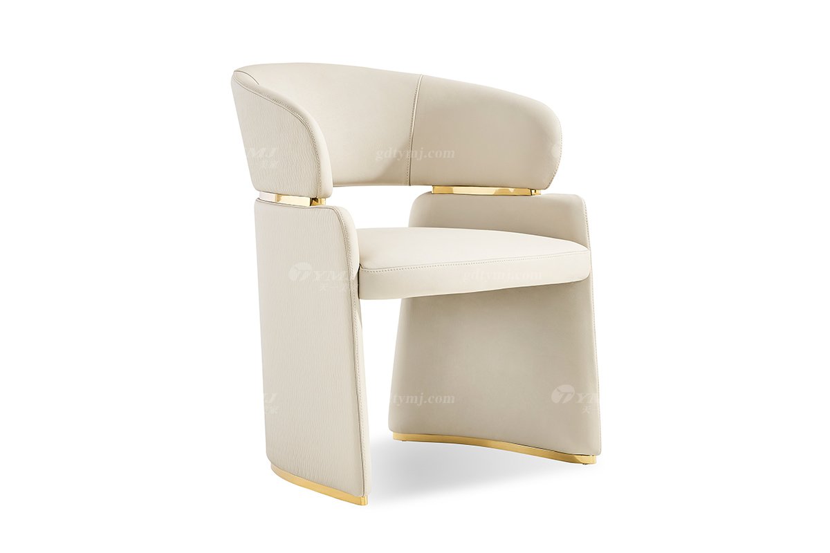 意式輕奢家具高端別墅會(huì)所大宅家用時(shí)尚奢華拉絲鈦金餐椅餐椅1