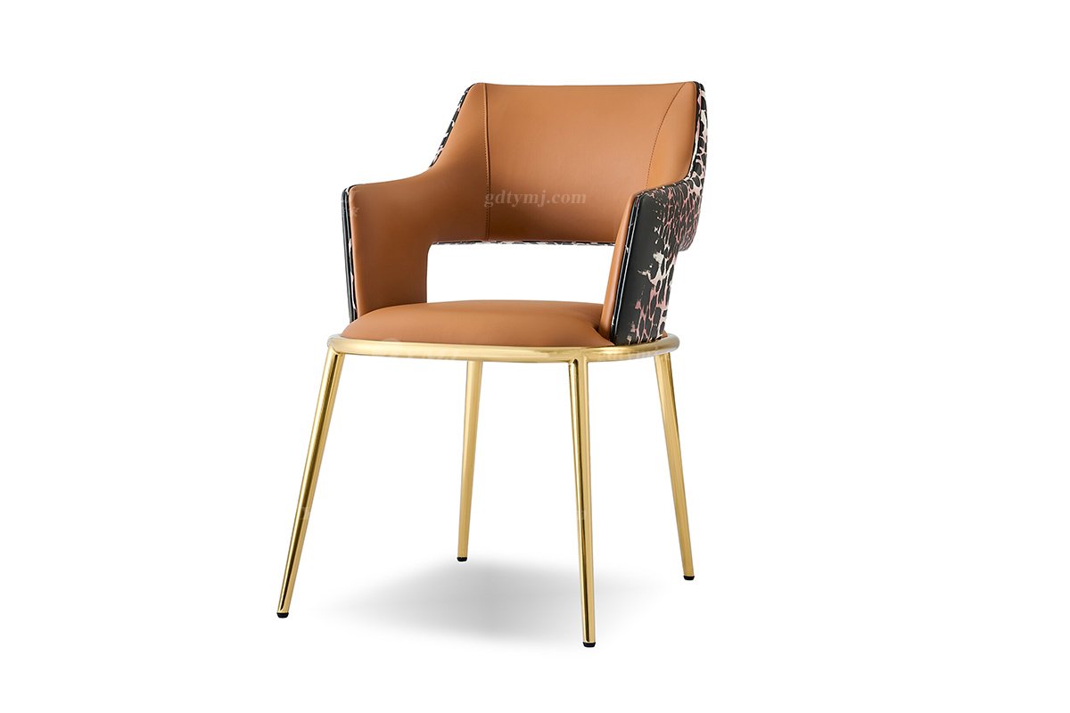 意式輕奢家具高端別墅會所大宅家用時(shí)尚奢華鈦金屬餐椅餐椅1