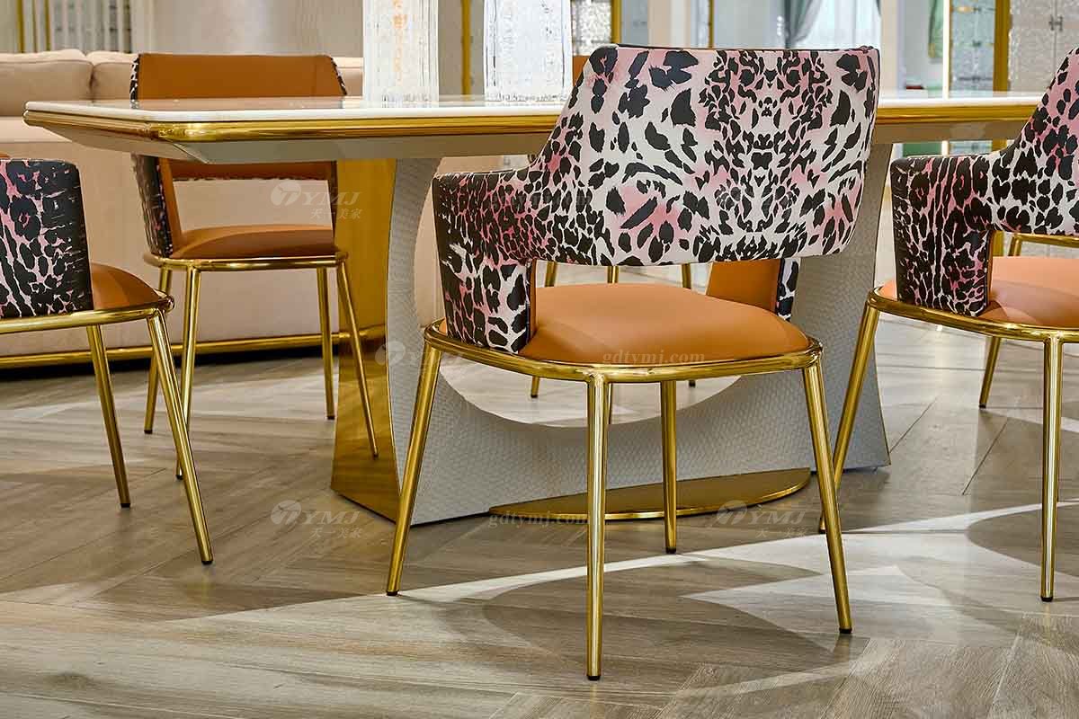 意式輕奢家具高端別墅會所大宅家用時(shí)尚奢華鈦金屬餐椅餐椅2