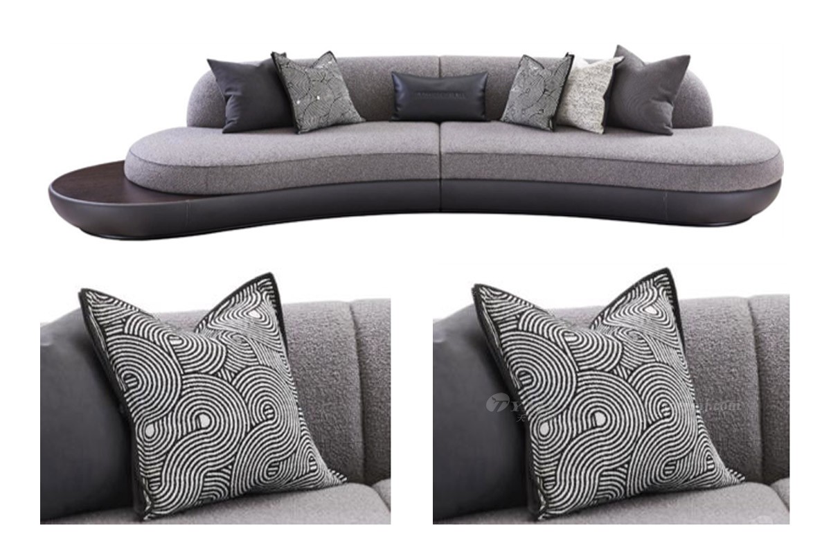 現代輕奢弧形沙發