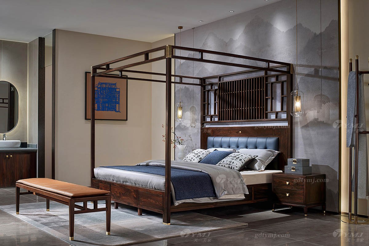 高端經典時尚紅木實木架子床