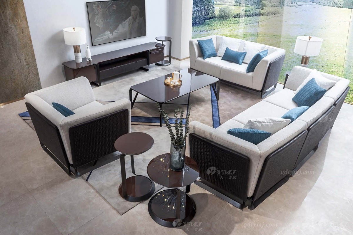 別墅家具客廳布藝沙發組合